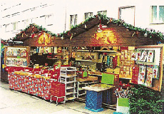 6m-Hütte vom Mieter geschmückt für Stadtfest
